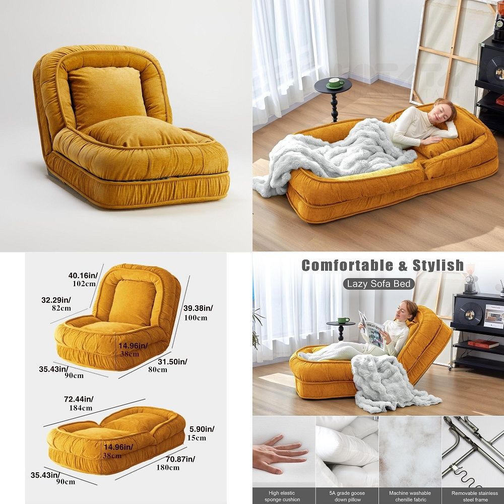 Kids' Toy - Składana leniwa sofa-łóżko, krzesło podłogowe, regulowane