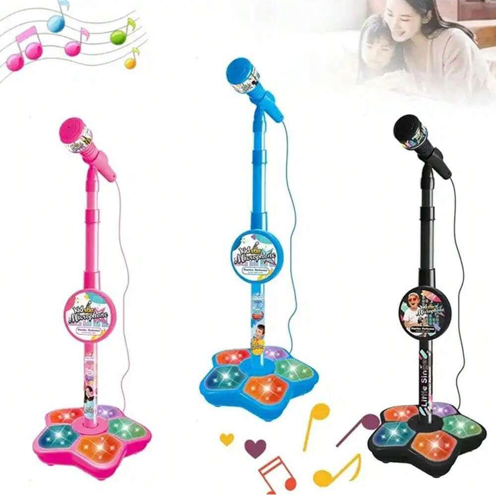 Kids Microphone Karaoke - Zabawka ze stojakiem na mikrofon dla