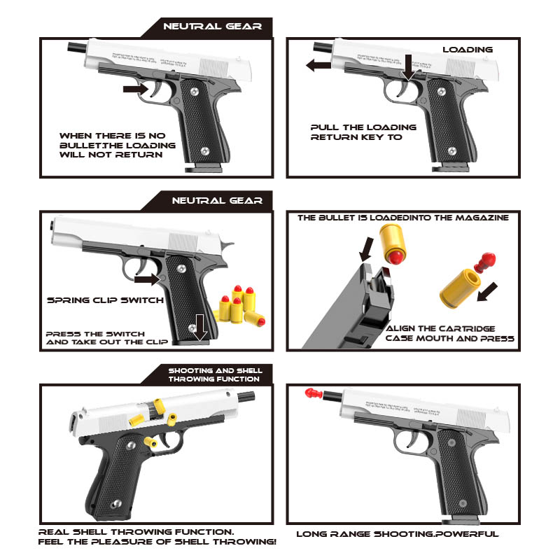 M1911 Colt Zabawkowy Pistolet, – Catapult Launcher Toy recenzja i cena