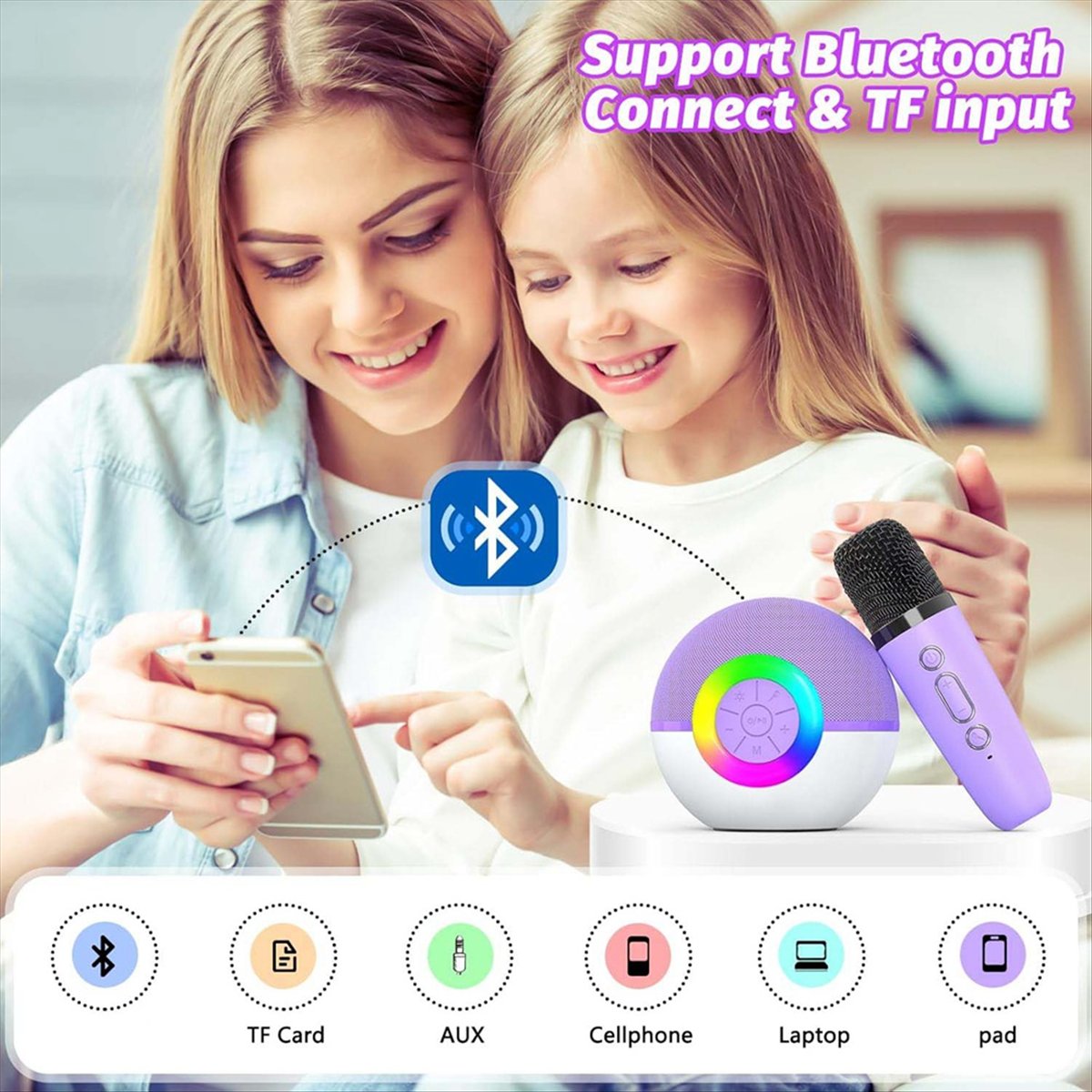 DTC5 Mini Karaoke Machine z 2  – Kids Microphone Karaoke recenzja i cena