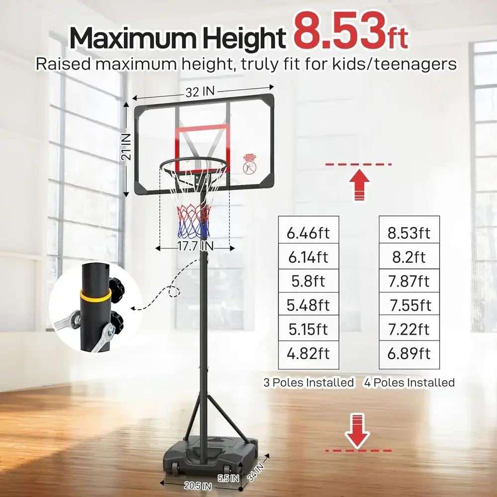 Regulowana, przenośna kosz do  – Basketball Hoop Kids Indoor recenzja i cena