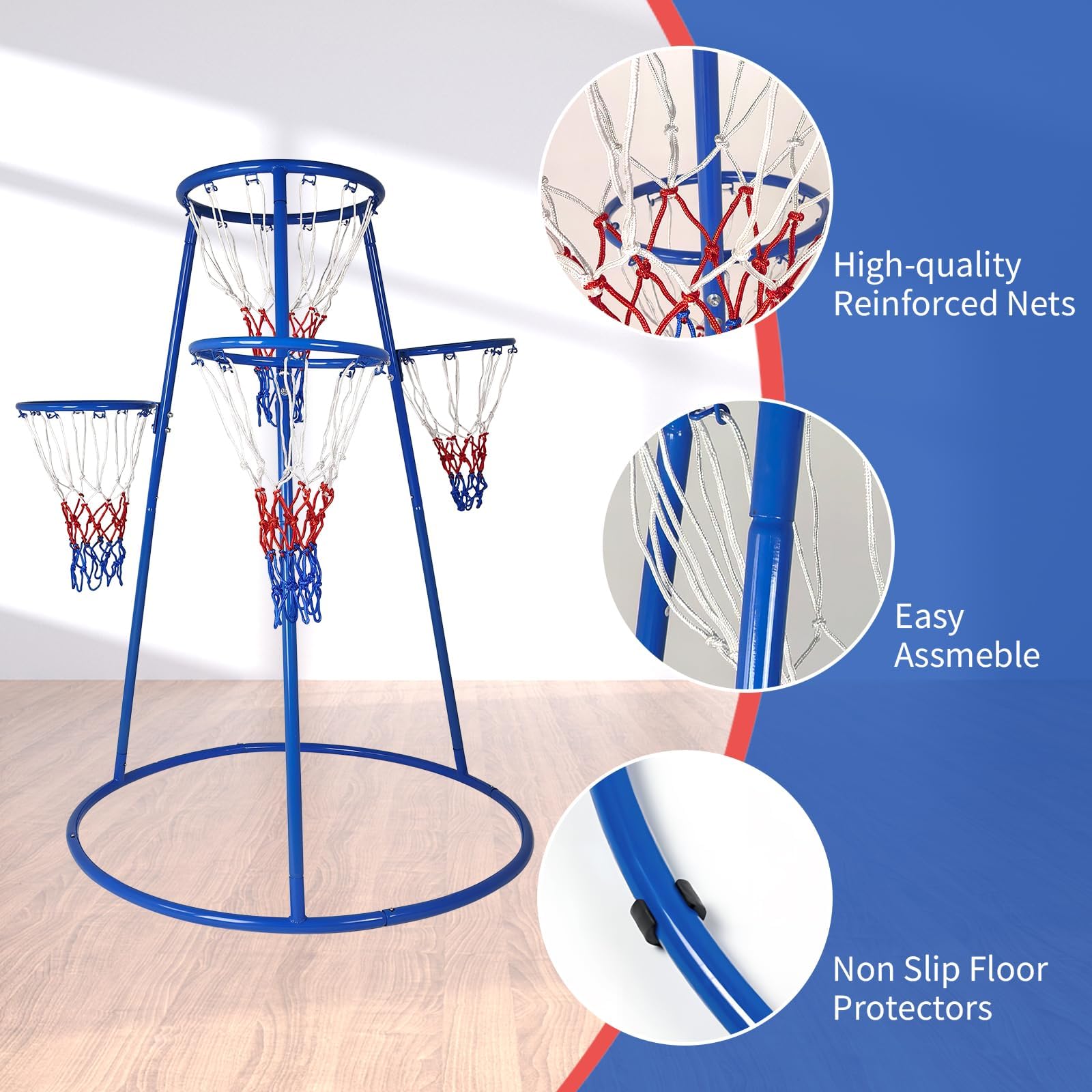 4-obręczowy zestaw do koszyków – Basketball Hoop Kids Indoor recenzja i cena