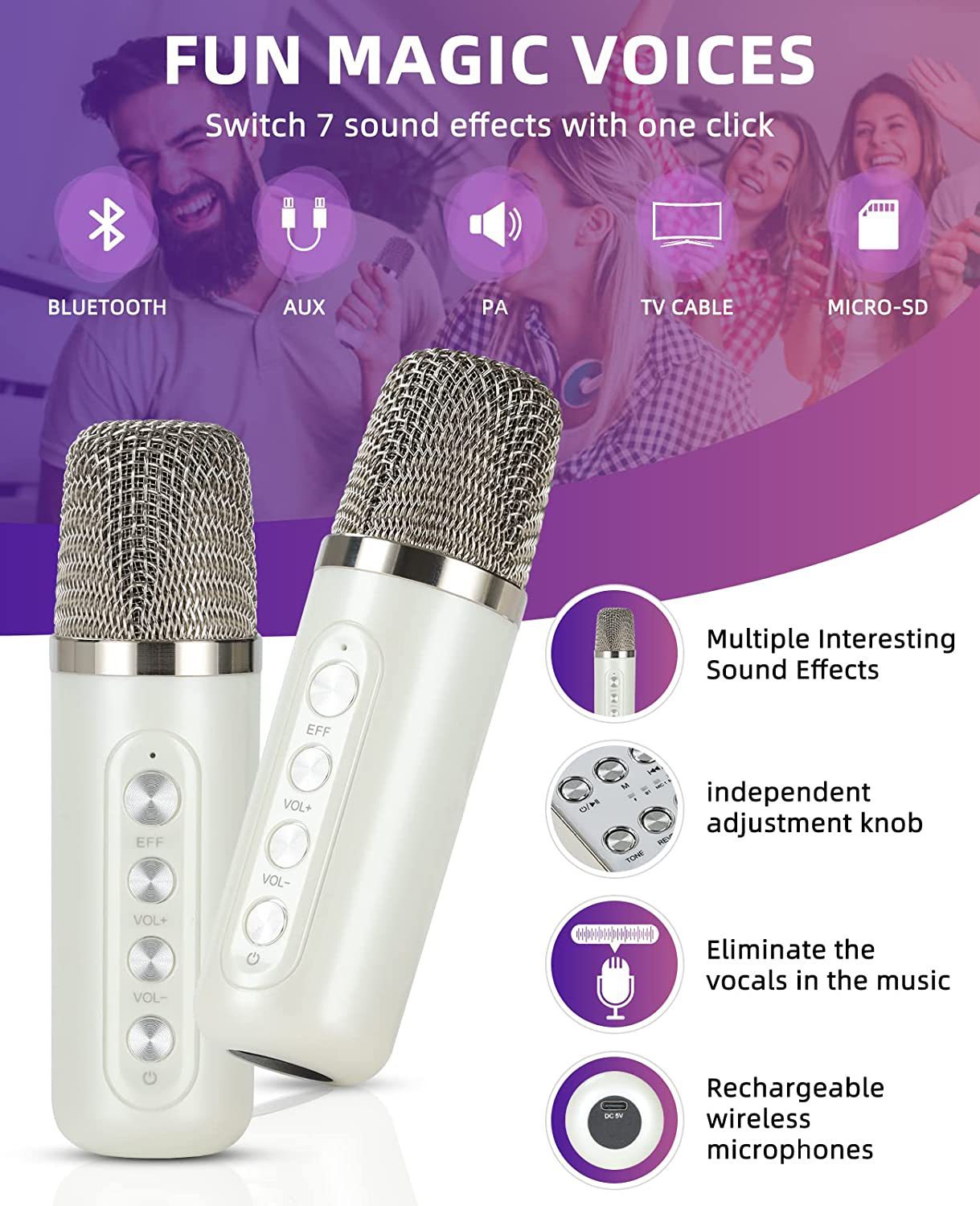 Przenośna karaoke stereo KTV z – Kids Microphone Karaoke recenzja i cena